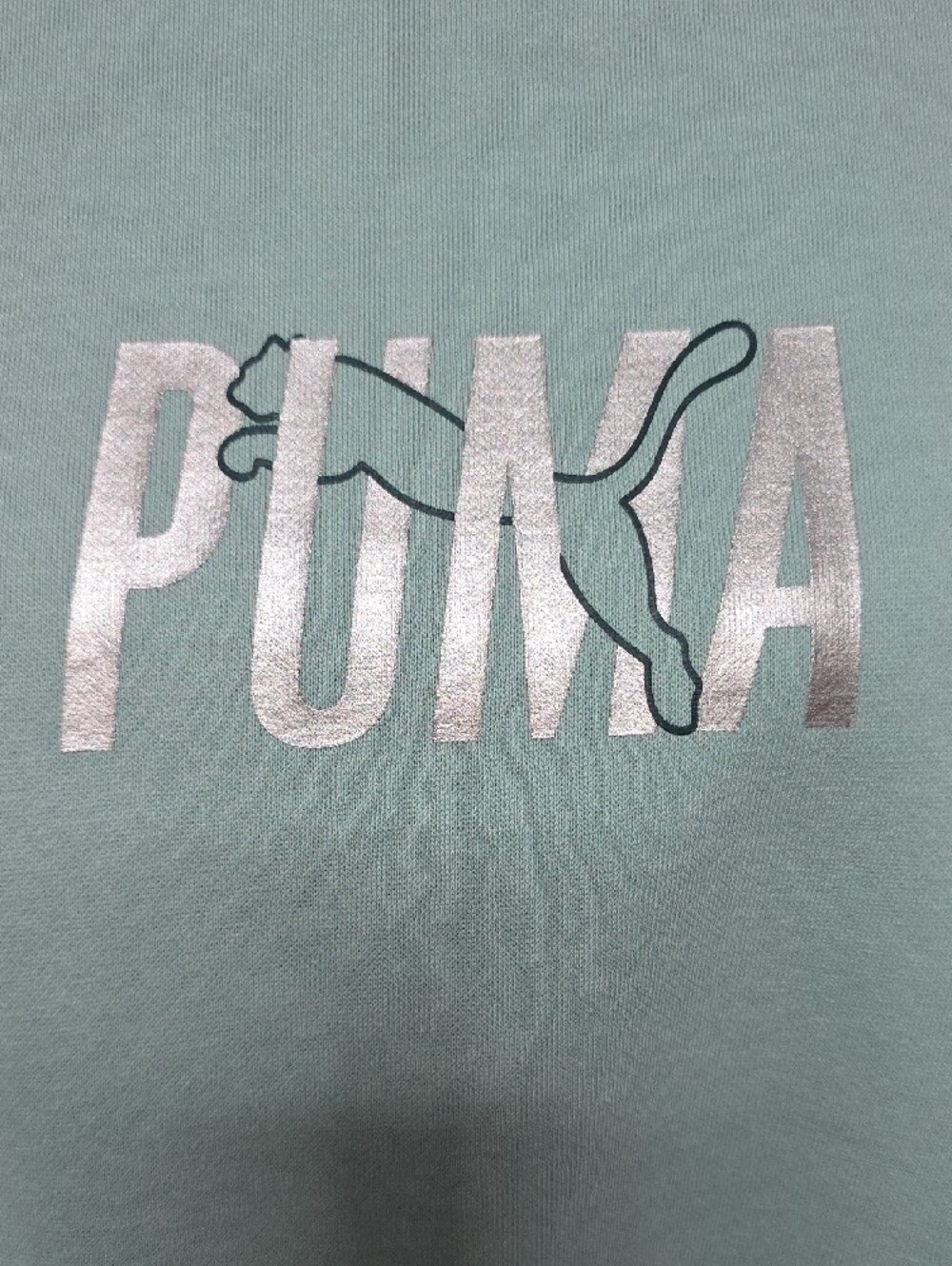 Puma Mint Green Logo Pullover Crew Neck Sweatshirt - Picture 4 of 5